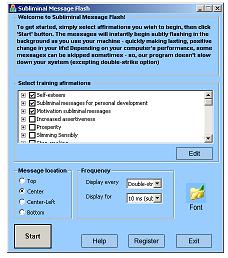 Screenshot of Subliminal Flash for Self Hypnosis