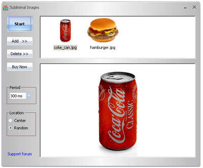 Screenshot of Subliminal Images 1.0