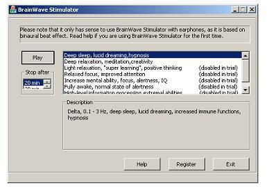 BrainWave Stimulator screen shot