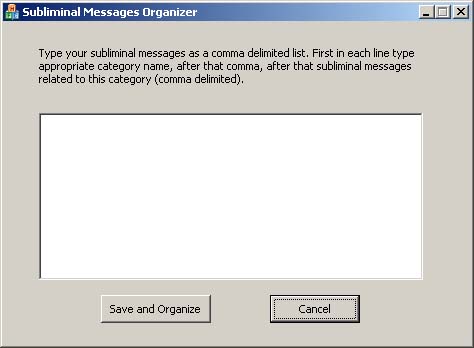 Subliminal Messages Organizer screen shot
